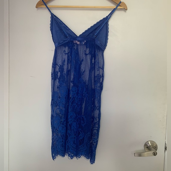La Vie en Rose Blue Full Lace Slip - Picture 3 of 9